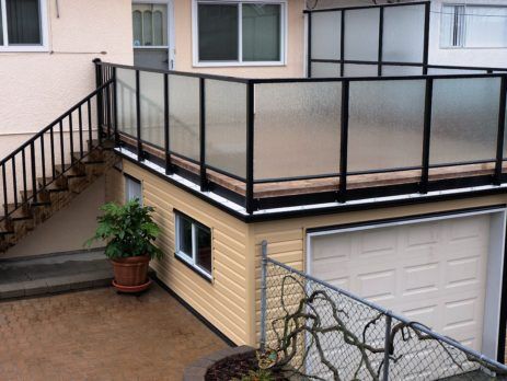 Roof deck above a garage