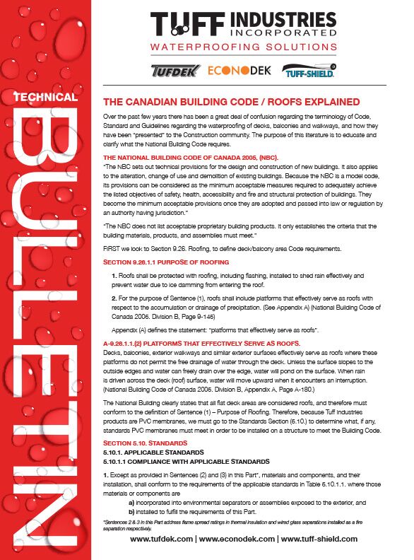 Canadian Building Code Roofs Explained bulletin