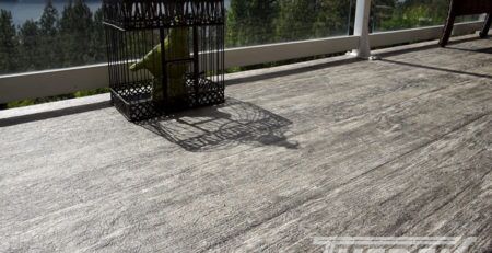 Deck with newly installed Tufdek waterproof vinyl plank flooring