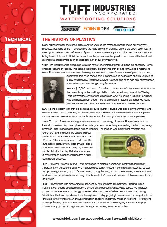 History Of Plastics bulletin