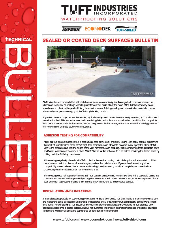 Sealed Or Coated Concrete bulletin