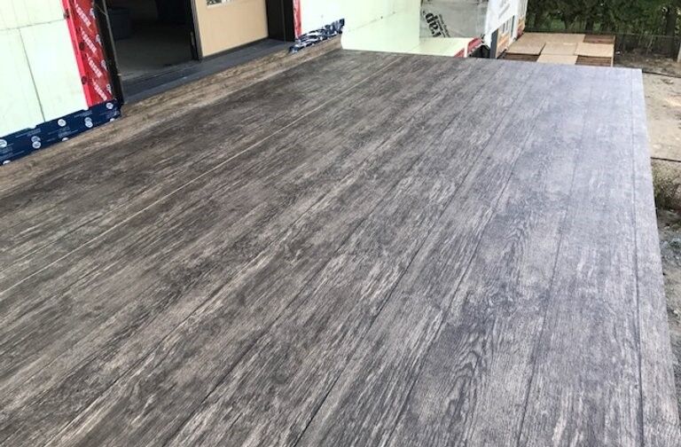 vinyl decking Tufdek vinyl after installation on sundeck
