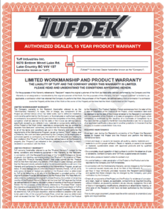 tufdek warranty