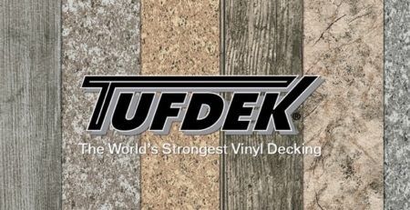 Samples of Tufdek waterproof decking patterns and colors