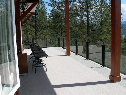 Vinyl-Deck-Glass-Railing New Tufdek Vinyl Deck flooring (with glass railing)