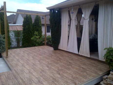 Wood plank vinyl deck flooring - newly installed