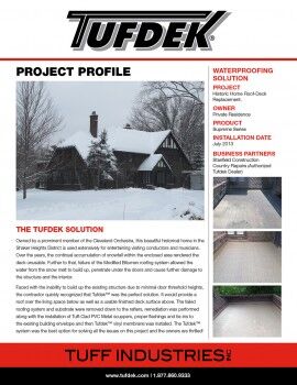 Historic Home Roof Deck Replacement - project profile sheet by Tufdek