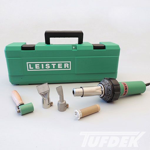 Leister Hot Air Welder with attachments for Vinyl Decking installation