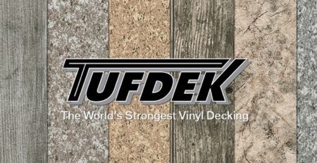 Samples of Tufdek waterproof decking patterns and colors