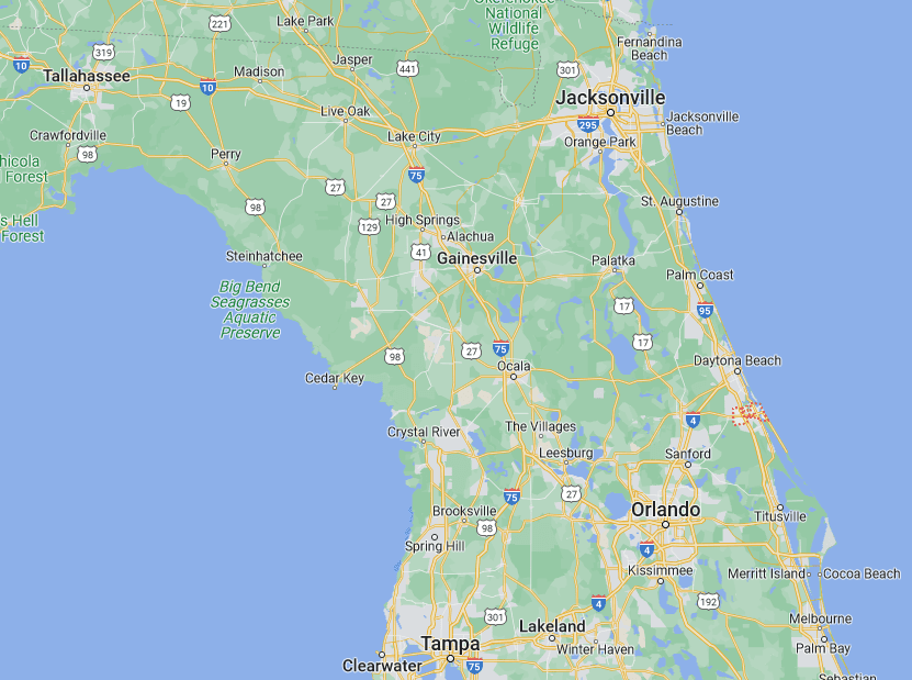 Map of Central Florida.